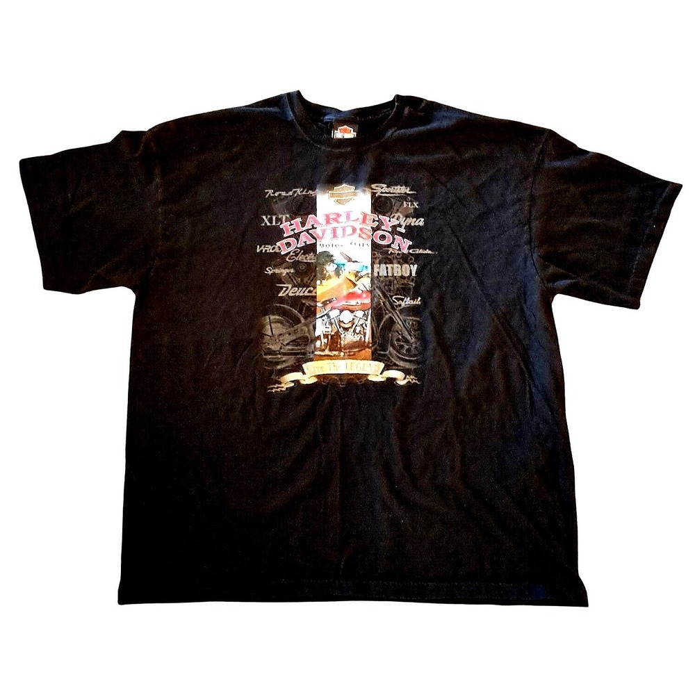 Biker Harley-Davidson Graphic T-Shirt Men‎ 2XL Black Live The Legend 2004 Oregon